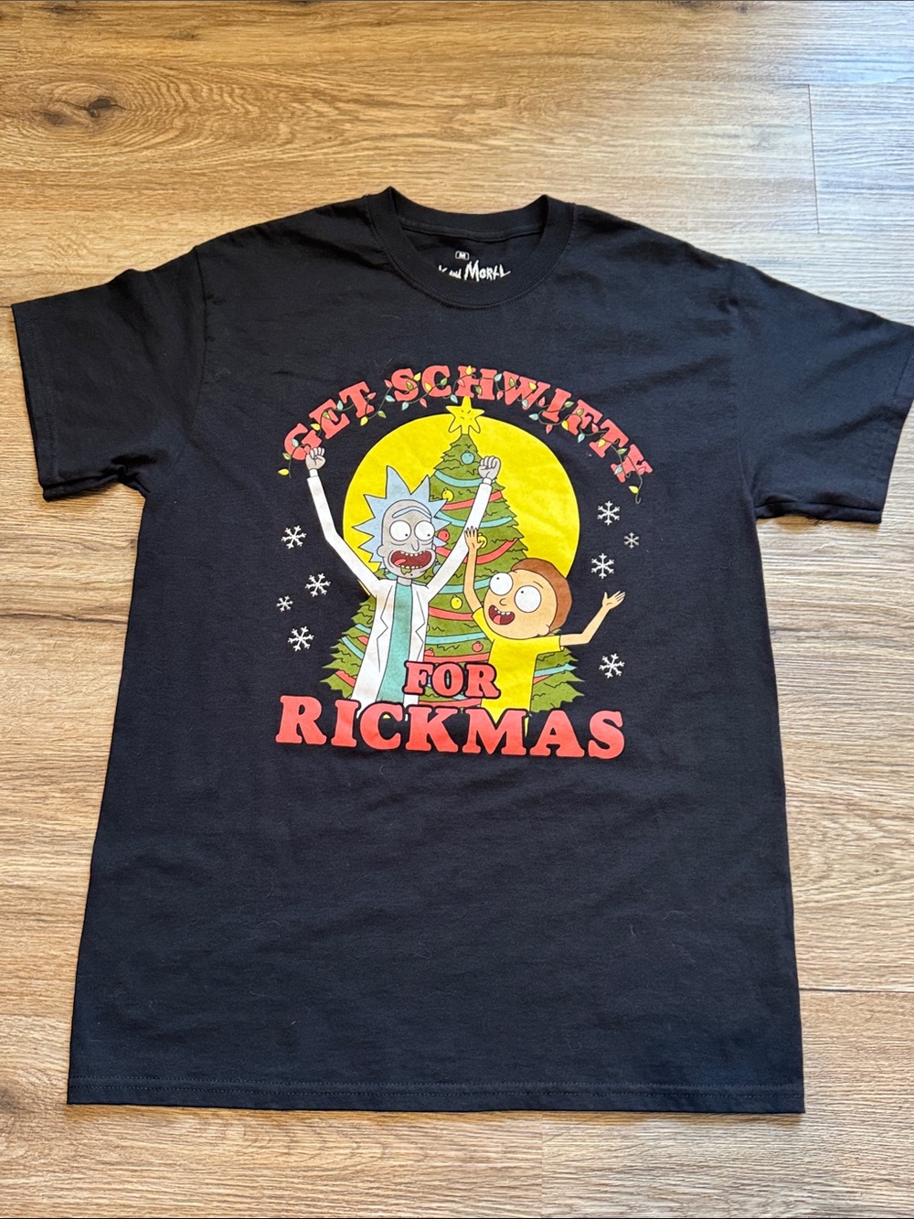 Get Schwifty For Rickmas Rick and Morty Graphic Tee - Black Size M